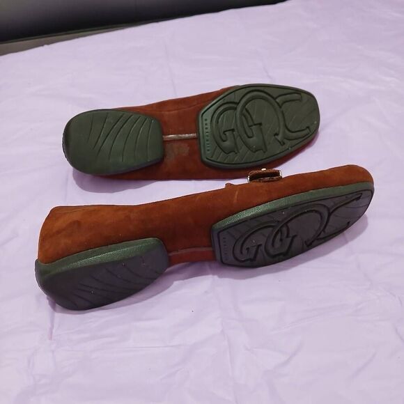 Ugg womens size 7 Crawford flat dark rust red suede leather loafer shoes - Picture 7 of 8